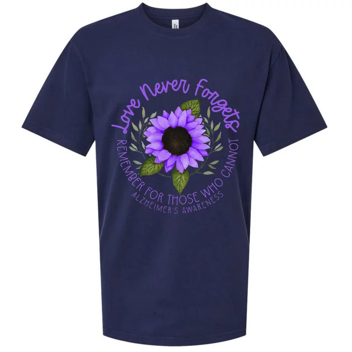 Alzheimer Awareness Tee For Men And Women Purple Sunflower Sueded Cloud Jersey T-Shirt