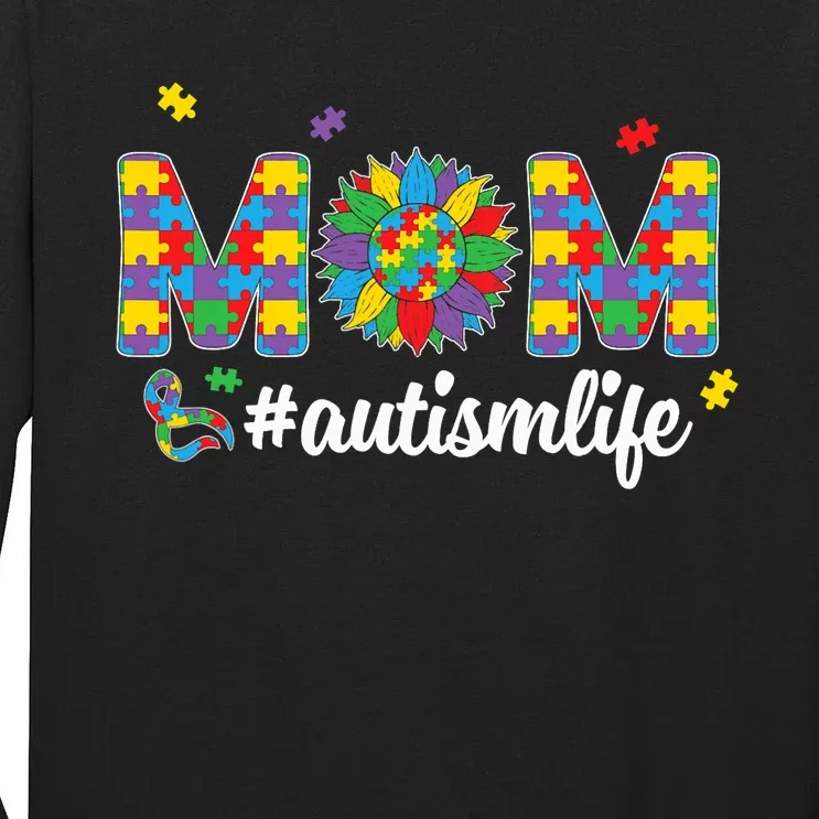 Autism Awareness Tee Mom Life For Autism Mom Tall Long Sleeve T-Shirt