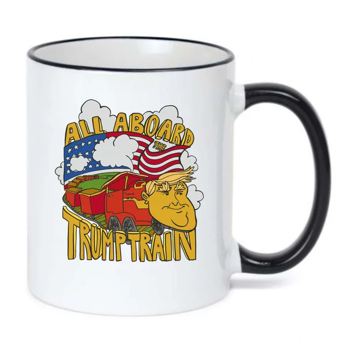 All Aboard Trump Train Black Color Changing Mug