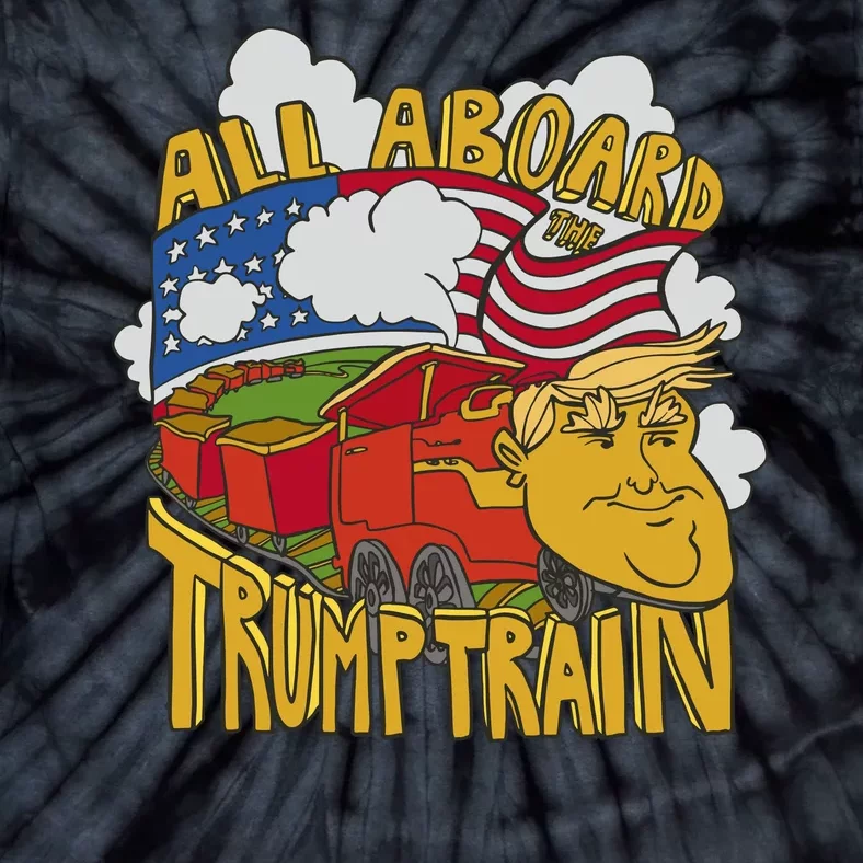 All Aboard Trump Train Tie-Dye T-Shirt