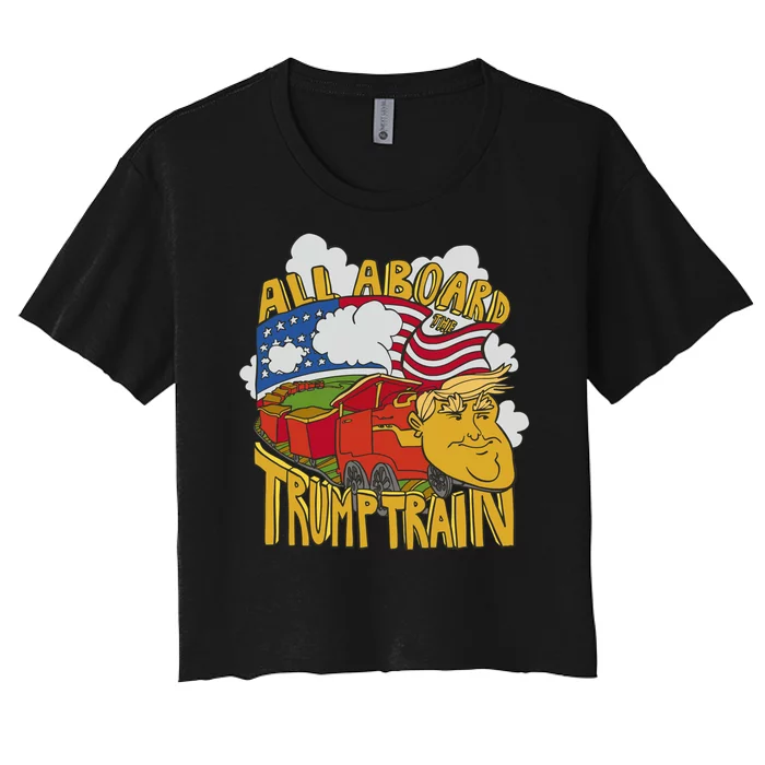 All Aboard Trump Train Women's Crop Top Tee