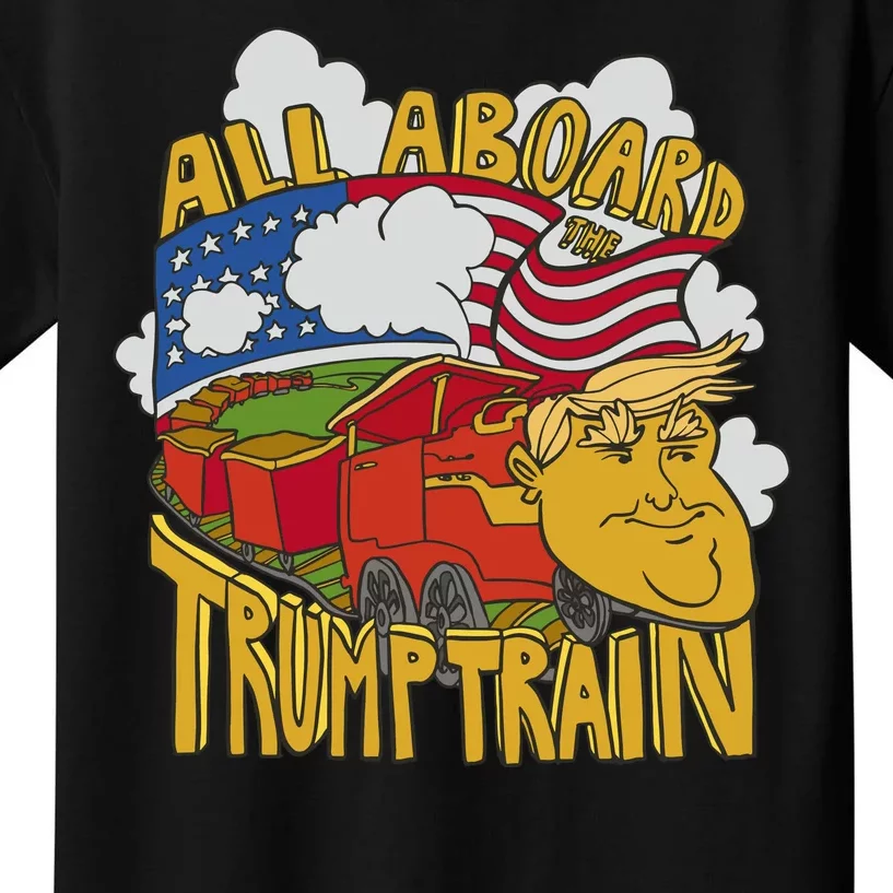 All Aboard Trump Train Kids T-Shirt