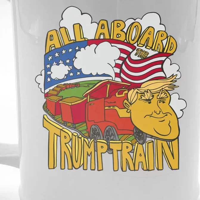 All Aboard Trump Train Front & Back Beer Stein