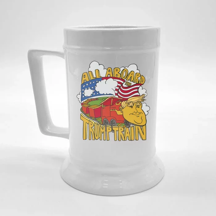 All Aboard Trump Train Front & Back Beer Stein