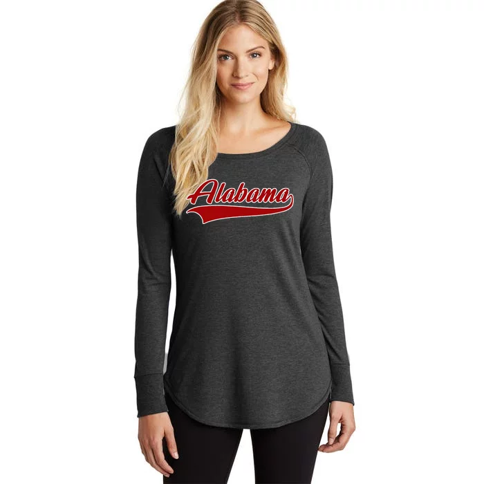 Alabama Al Throwback Design Print Classic Women's Perfect Tri Tunic Long Sleeve Shirt