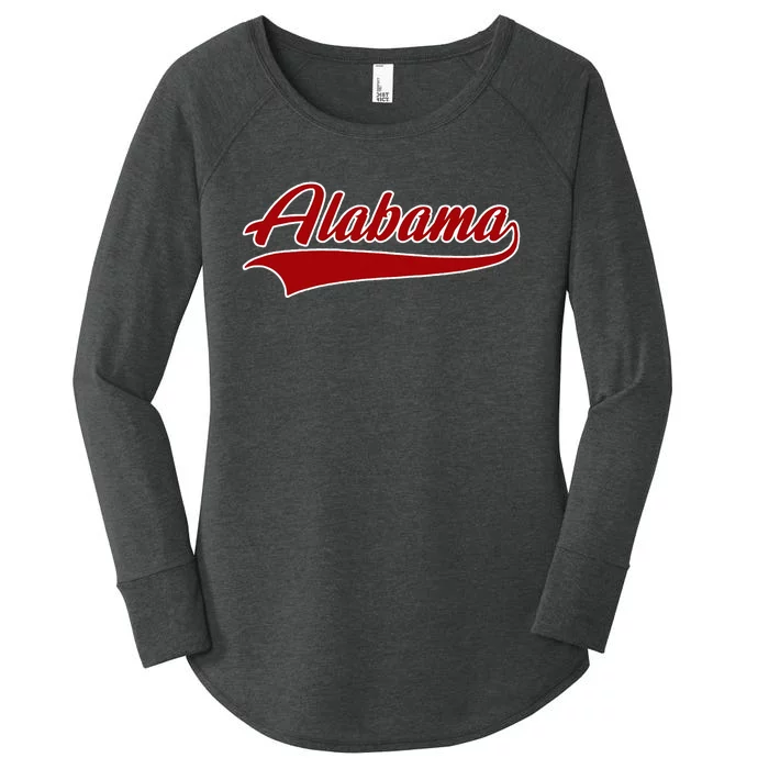 Alabama Al Throwback Design Print Classic Women's Perfect Tri Tunic Long Sleeve Shirt