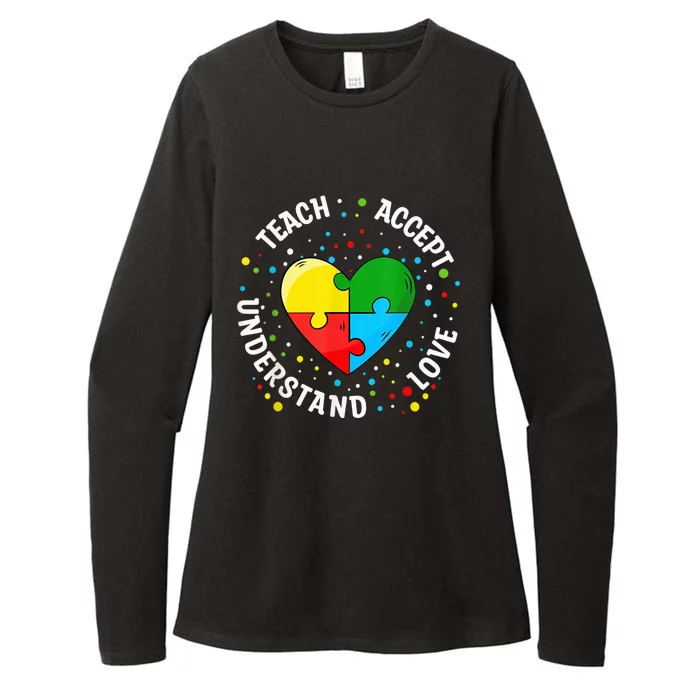 Autism Awareness Teacher Shirt Teach Accept Understand Love Womens CVC Long Sleeve Shirt