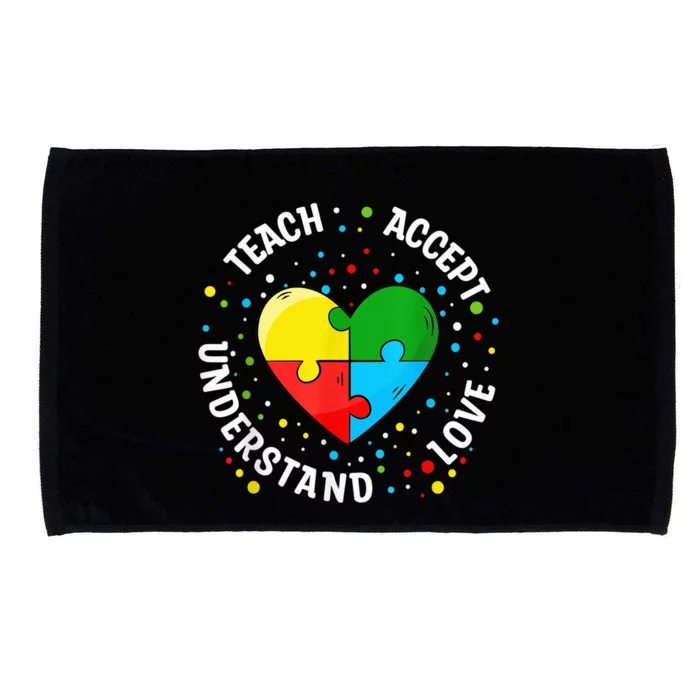 Autism Awareness Teacher Shirt Teach Accept Understand Love Microfiber Hand Towel