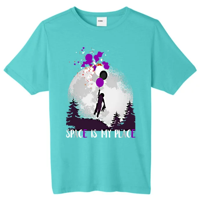 Asexual And Teddy Floating Space Is My Place Asexuality Gift ChromaSoft Performance T-Shirt