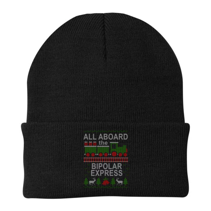 All Aboard The Bipolar Express Ugly Christmas Knit Cap Winter Beanie