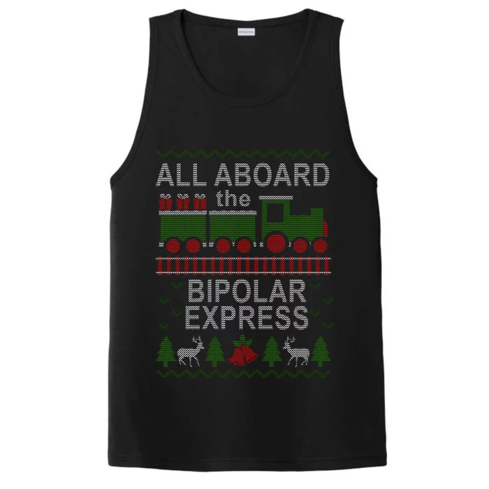 All Aboard The Bipolar Express Ugly Christmas Performance Tank