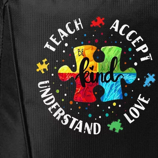 Autism Awareness Teacher Teach Accept Understand Love Gift City Backpack