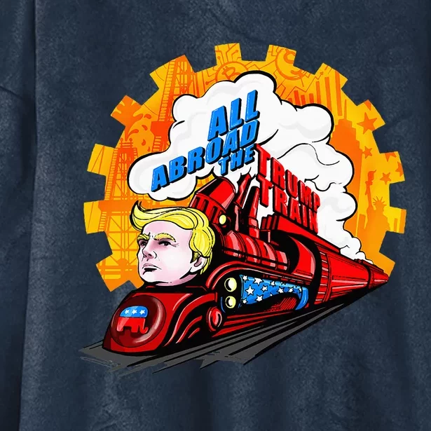 All Abroad The Trump Train 2024 Future Is Bright Hooded Wearable Blanket