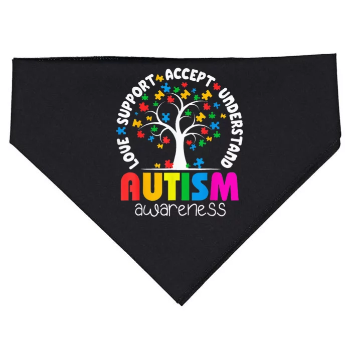 Autism Awareness Teacher Teach Hope Love Inspire USA-Made Doggie Bandana