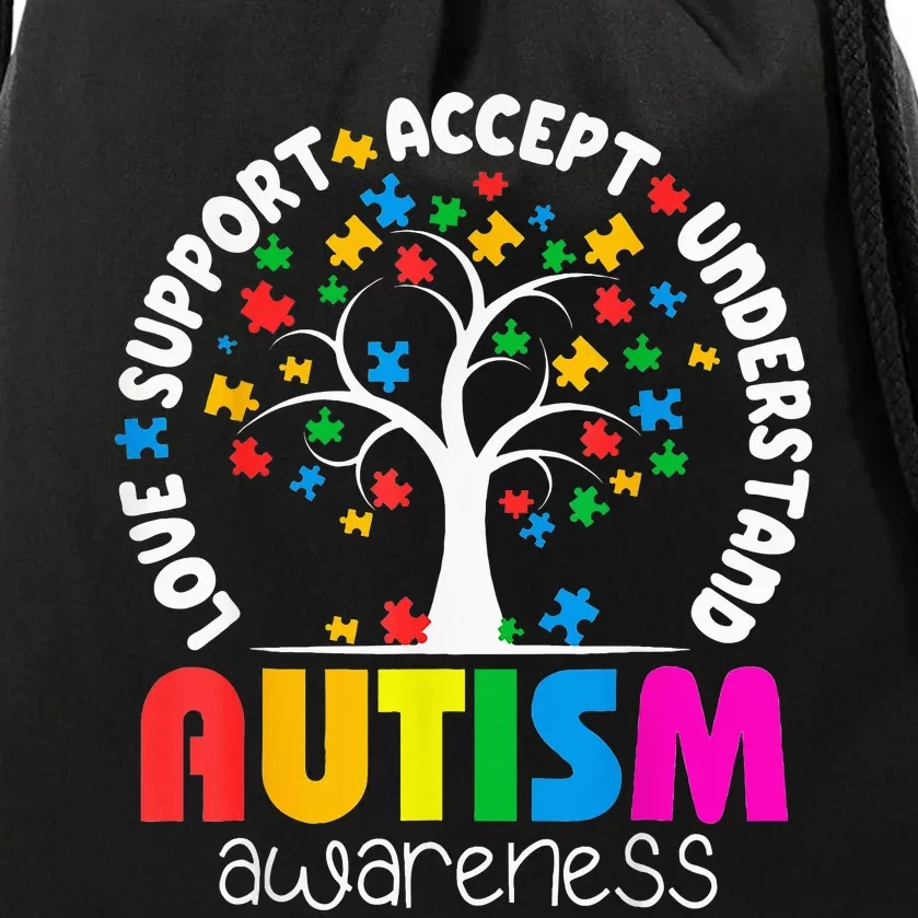 Autism Awareness Teacher Teach Hope Love Inspire Drawstring Bag