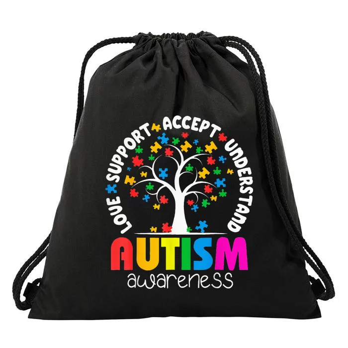 Autism Awareness Teacher Teach Hope Love Inspire Drawstring Bag