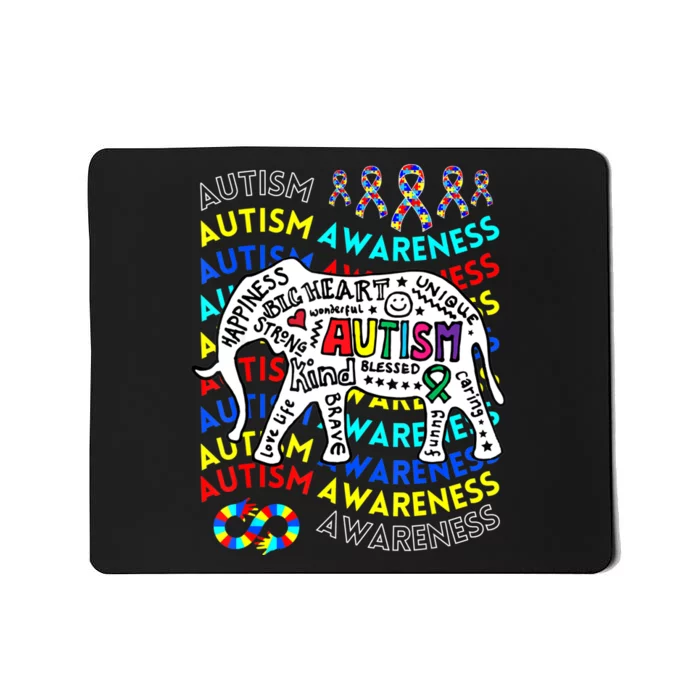 Autism Awareness Teacher Autism Moms And Dads Elephant Mousepad