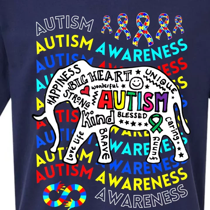 Autism Awareness Teacher Autism Moms And Dads Elephant Sueded Cloud Jersey T-Shirt