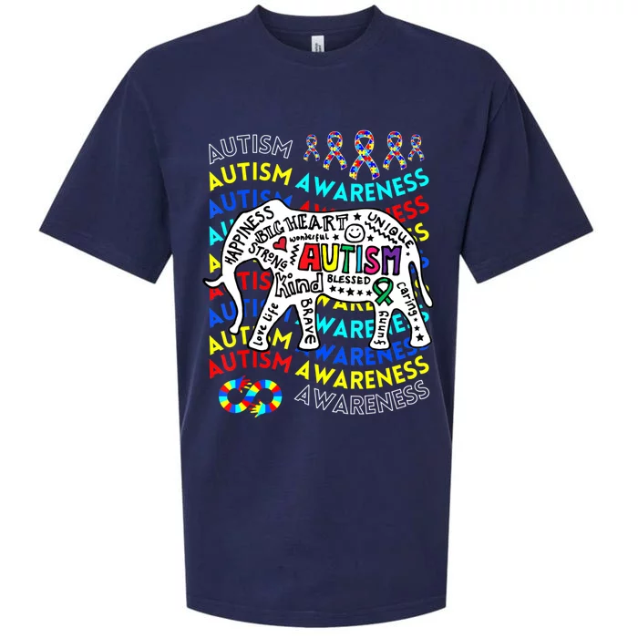 Autism Awareness Teacher Autism Moms And Dads Elephant Sueded Cloud Jersey T-Shirt