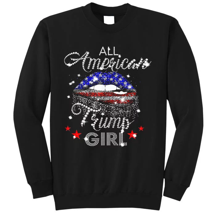 All American Trump Girl Mouth Diamond Tall Sweatshirt