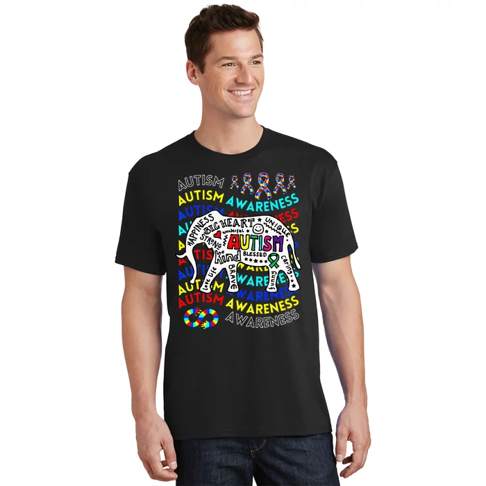 Autism Awareness Teacher Autism Moms And Dads Elephant T-Shirt