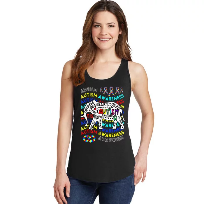 Autism Awareness Teacher Autism Moms And Dads Elephant Ladies Essential Tank