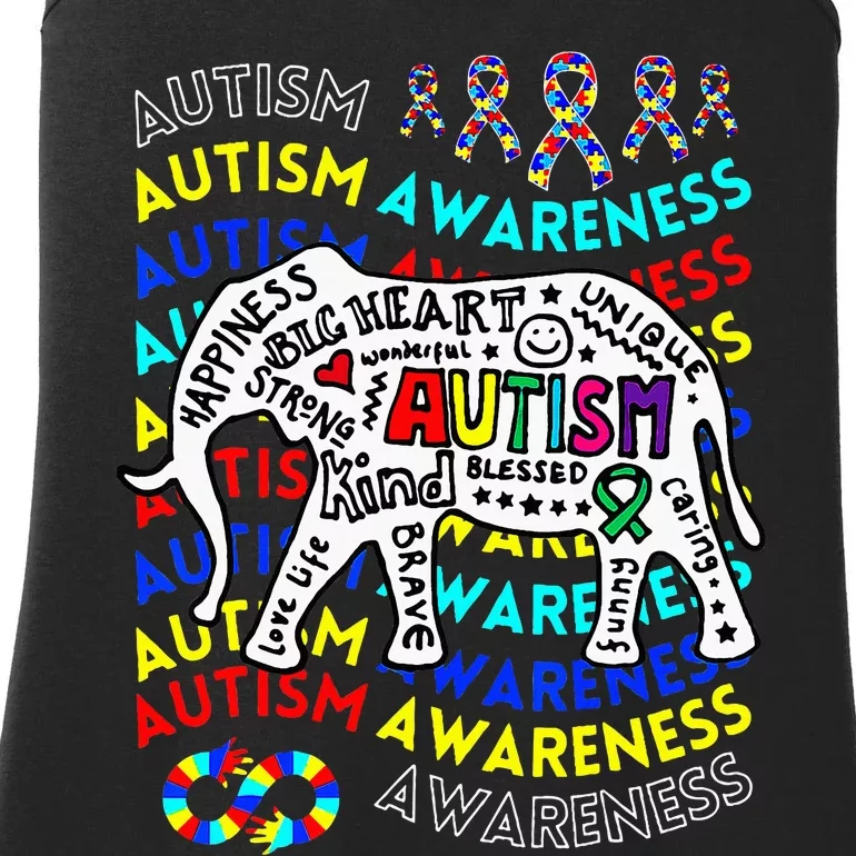 Autism Awareness Teacher Autism Moms And Dads Elephant Ladies Essential Tank