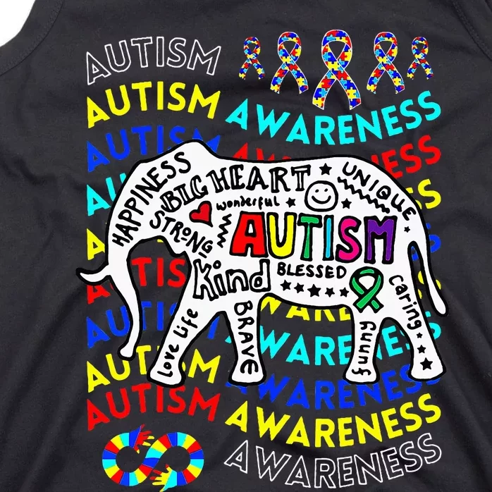 Autism Awareness Teacher Autism Moms And Dads Elephant Tank Top