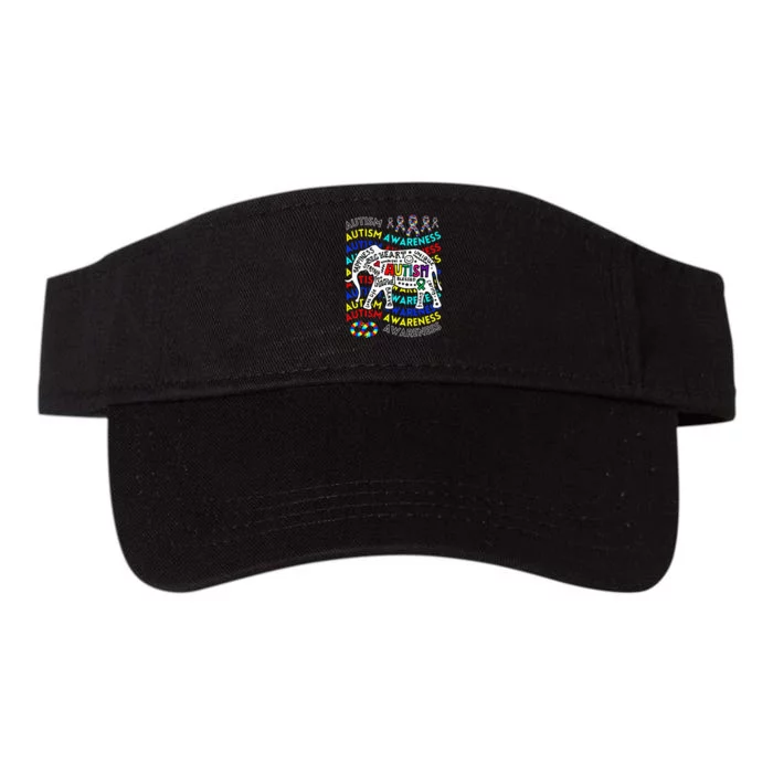 Autism Awareness Teacher Autism Moms And Dads Elephant Valucap Bio-Washed Visor