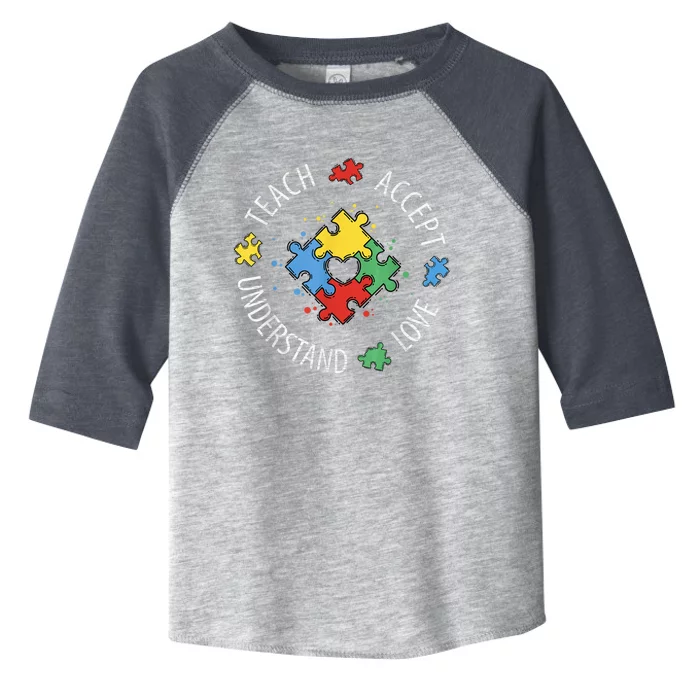 Autism Awareness Teacher Shirt Teach Accept Understand Love Toddler Fine Jersey T-Shirt