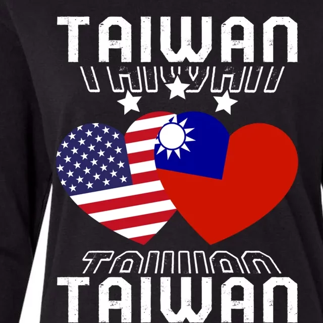 America And Taiwan Taiwanese American Flag Dual Nationality Cool Gift Womens Cotton Relaxed Long Sleeve T-Shirt