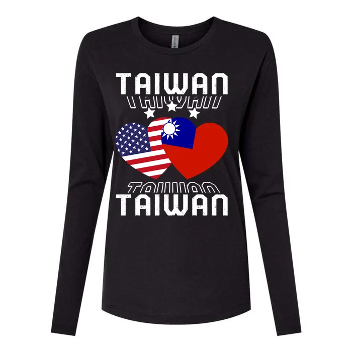 America And Taiwan Taiwanese American Flag Dual Nationality Cool Gift Womens Cotton Relaxed Long Sleeve T-Shirt