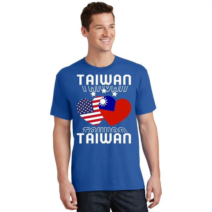 America And Taiwan Taiwanese American Flag Dual Nationality Cool Gift T-Shirt