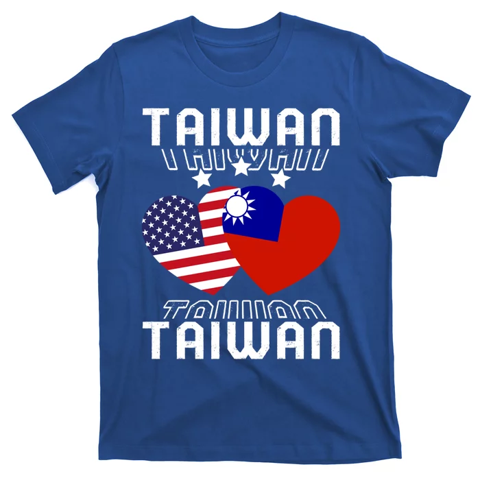 America And Taiwan Taiwanese American Flag Dual Nationality Cool Gift T-Shirt