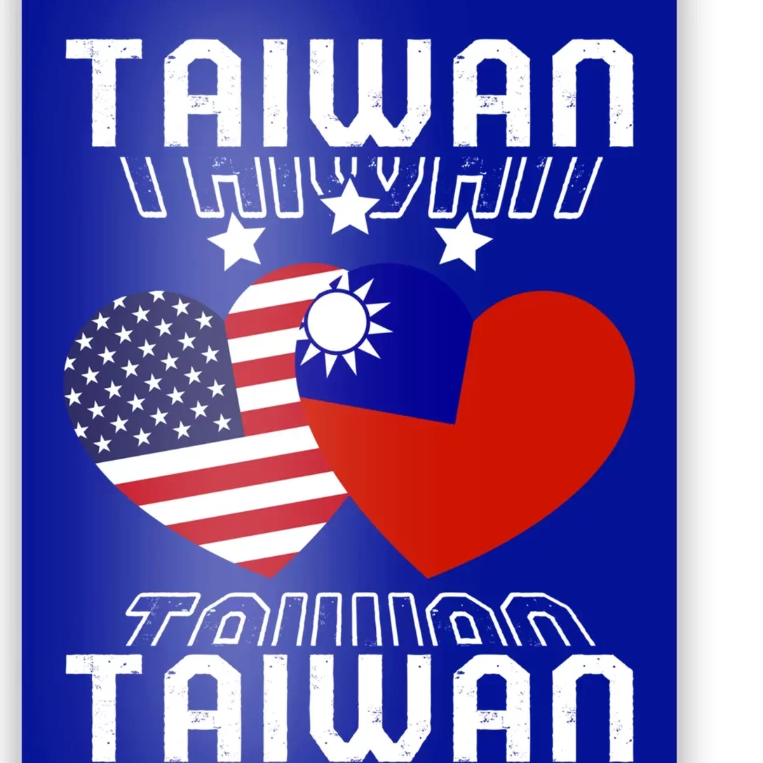 America And Taiwan Taiwanese American Flag Dual Nationality Cool Gift Poster