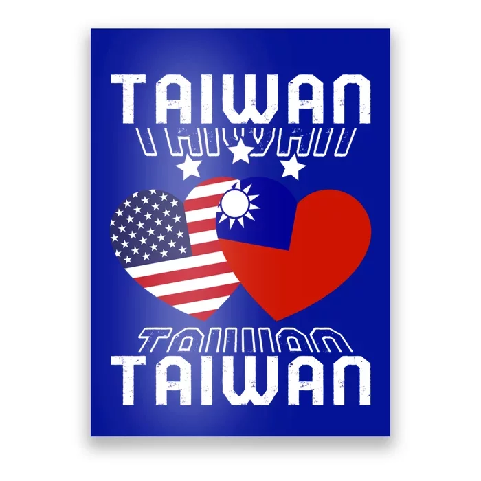 America And Taiwan Taiwanese American Flag Dual Nationality Cool Gift Poster