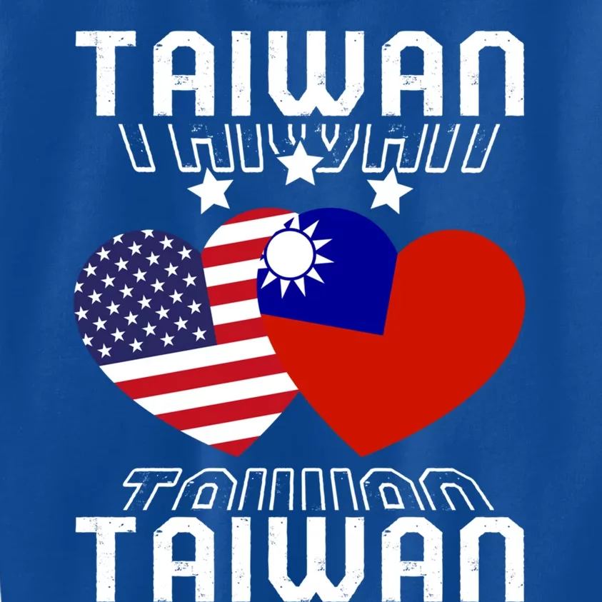 America And Taiwan Taiwanese American Flag Dual Nationality Cool Gift Kids Sweatshirt