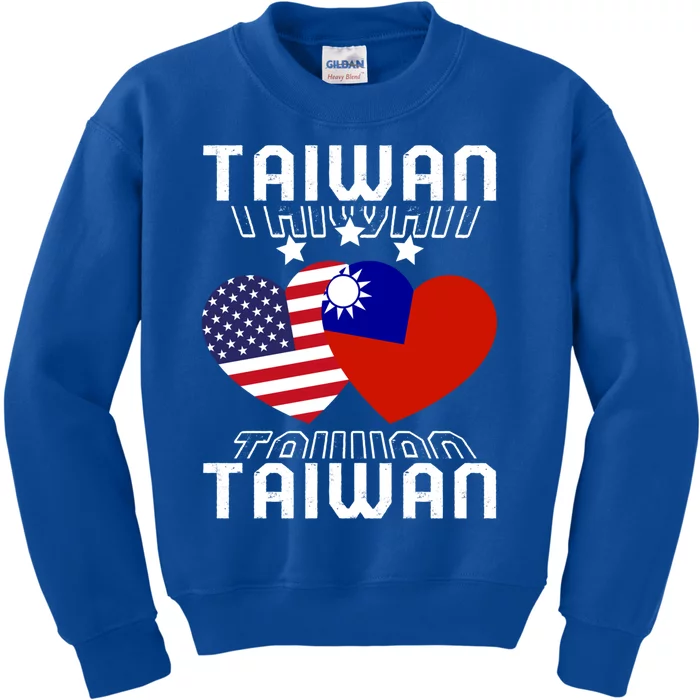 America And Taiwan Taiwanese American Flag Dual Nationality Cool Gift Kids Sweatshirt