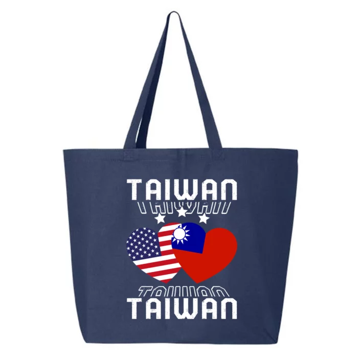 America And Taiwan Taiwanese American Flag Dual Nationality Cool Gift 25L Jumbo Tote