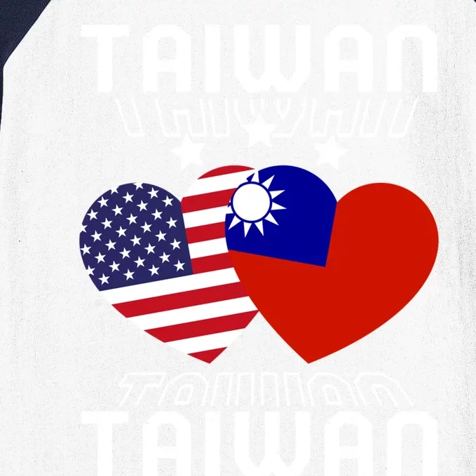 America And Taiwan Taiwanese American Flag Dual Nationality Cool Gift Baseball Sleeve Shirt