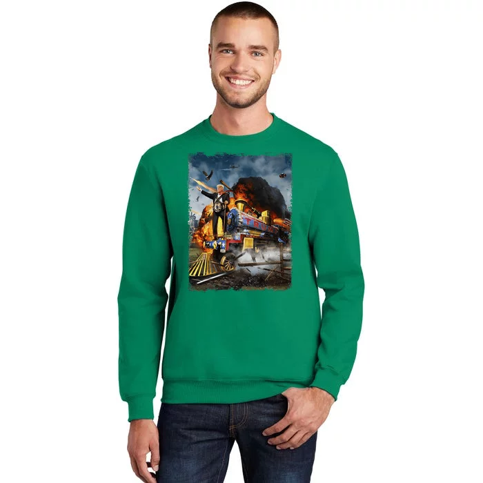 All Aboard The Trump Train Funny Donald Trump 2024 Election Sweatshirt