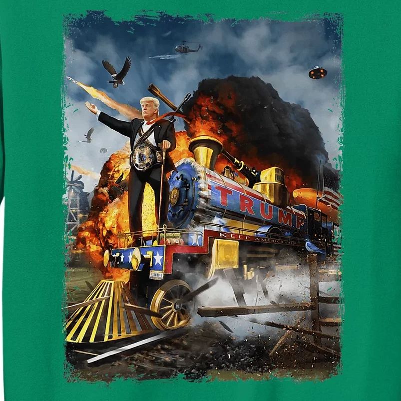 All Aboard The Trump Train Funny Donald Trump 2024 Election Sweatshirt