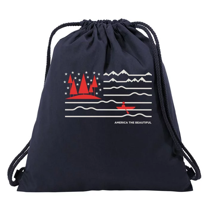 Americana America The Beautiful Sailing Ship Gift Drawstring Bag