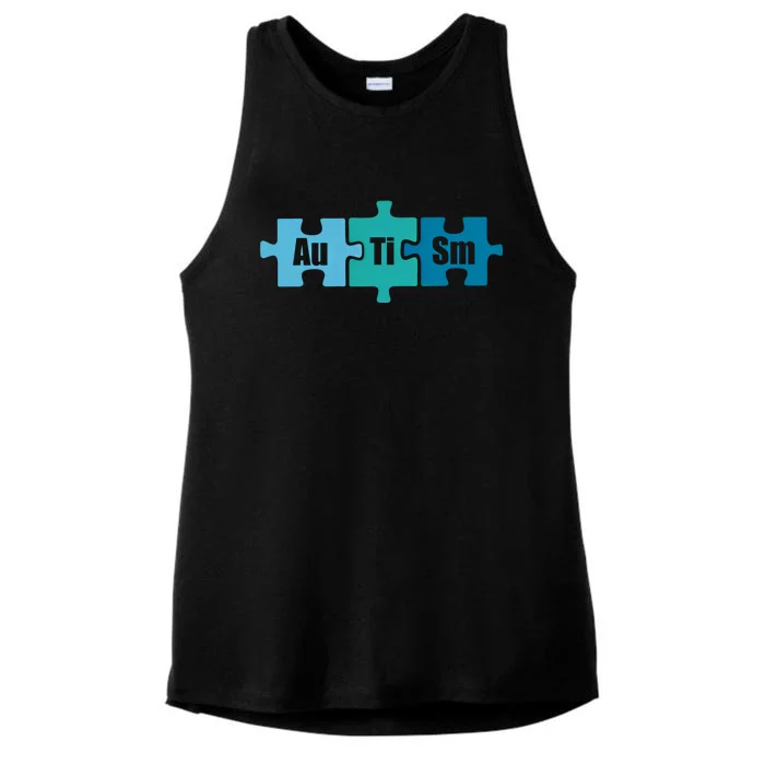 Autism Au Ti Sm Periodic Table Of Elets Science Meme Gift Ladies Tri-Blend Wicking Tank