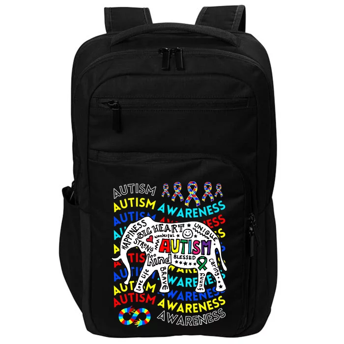 Autism Awareness Teacher Autism Moms And Dads Elephant Impact Tech Backpack