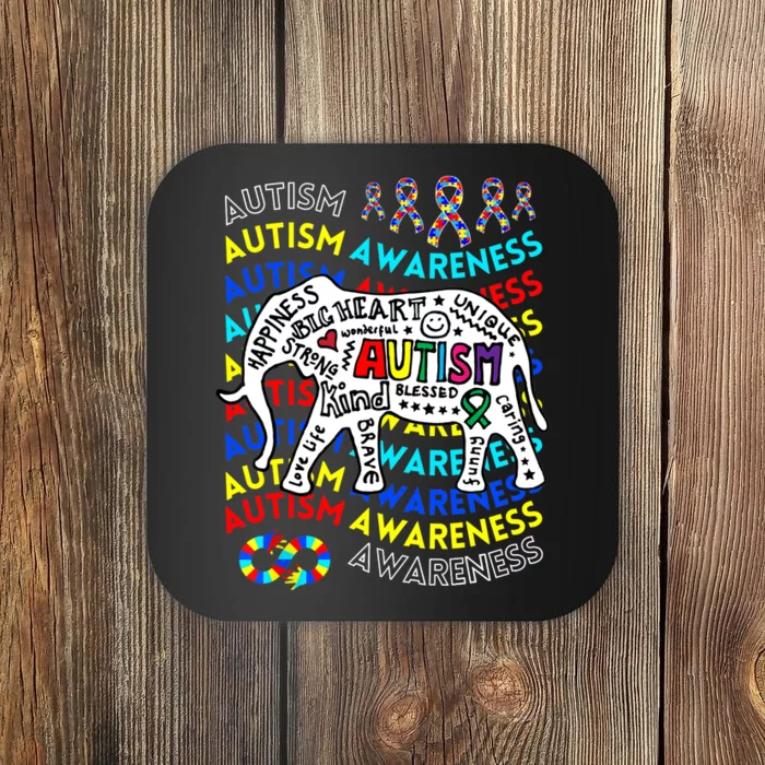 Autism Awareness Teacher Autism Moms And Dads Elephant Coaster