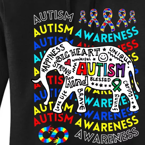 Autism Awareness Teacher Autism Moms And Dads Elephant Women's Pullover Hoodie