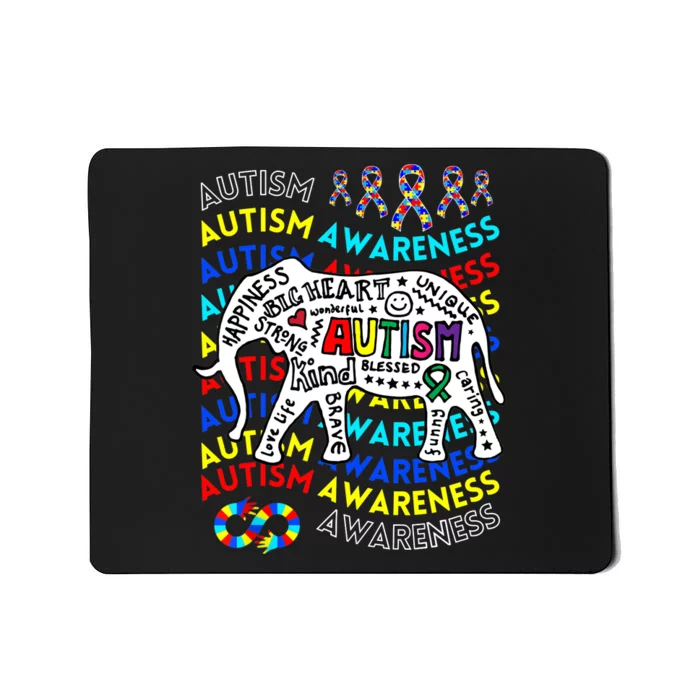 Autism Awareness Teacher Autism Moms And Dads Elephant Mousepad