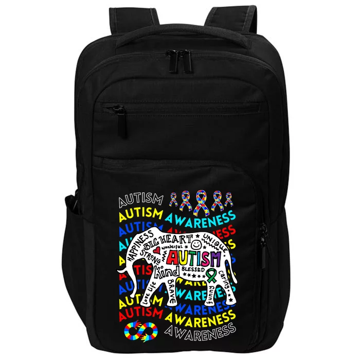 Autism Awareness Teacher Autism Moms And Dads Elephant Impact Tech Backpack