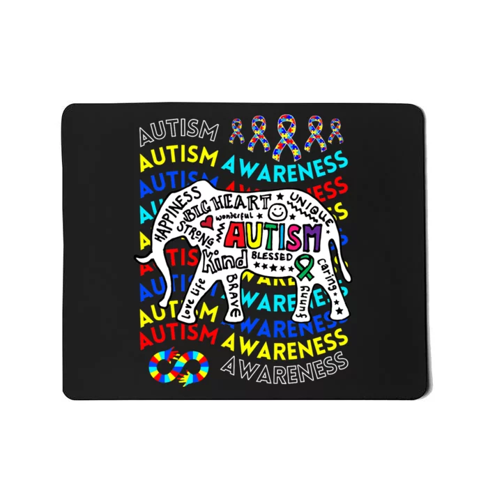 Autism Awareness Teacher Autism Moms And Dads Elephant Mousepad